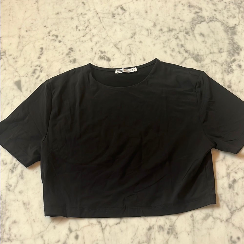 Zara black cropped top